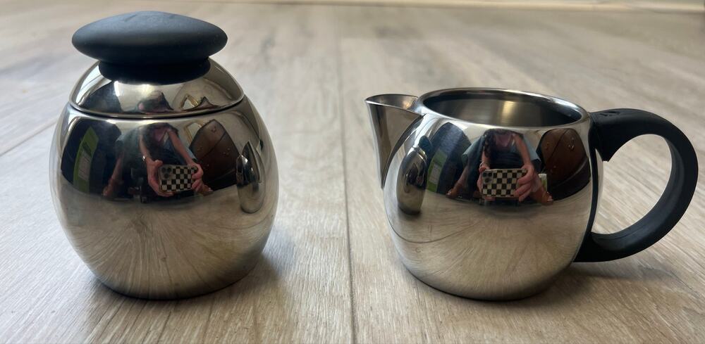 Vintage Starbucks Barista Stainless Steel Sugar Creamer Set Early 2000s
